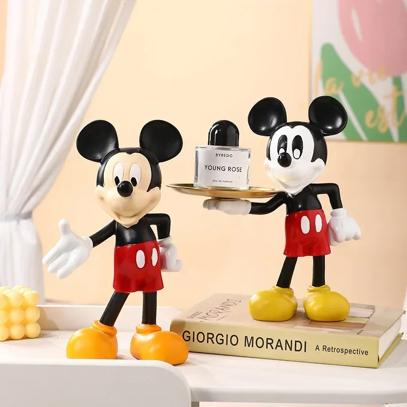 Disney Cartoon Mickey Mouse Kawaii Tray Ornaments Figure Home Soft Living Room Bedroom Tv Cabinet Decorations Cute Gifts