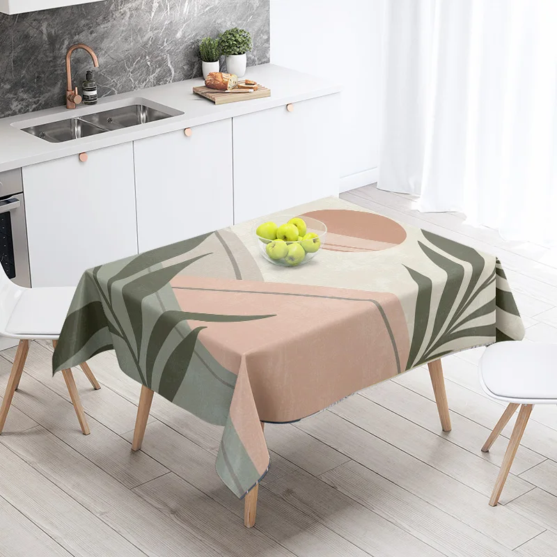 Morandi Ins Style Tablecloth Abstract Art Design 2025 New Geometric Pattern Decorative Tablecloth for Coffee Shop 4