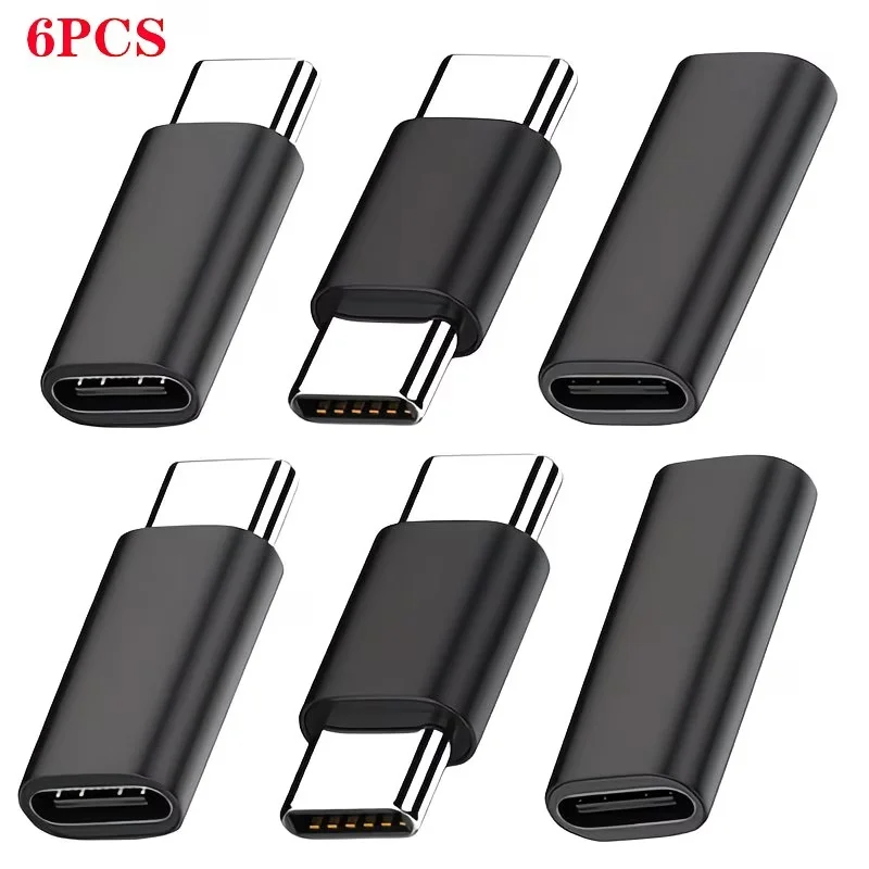 Enhanced USB-C Extension Cable Set - 6-Pack, 10Gbps High-Speed Data Transfer & 60W Fast Charging, Male to Male/Female Connectivity, Durable Design