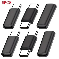 Enhanced USB - C Extension Cable Set - 6 - Pack, 10Gbps High - Speed Data Transfer & 60W Fast Charging, Male to Male/Female Connectivity, Durable Design (Black6)
