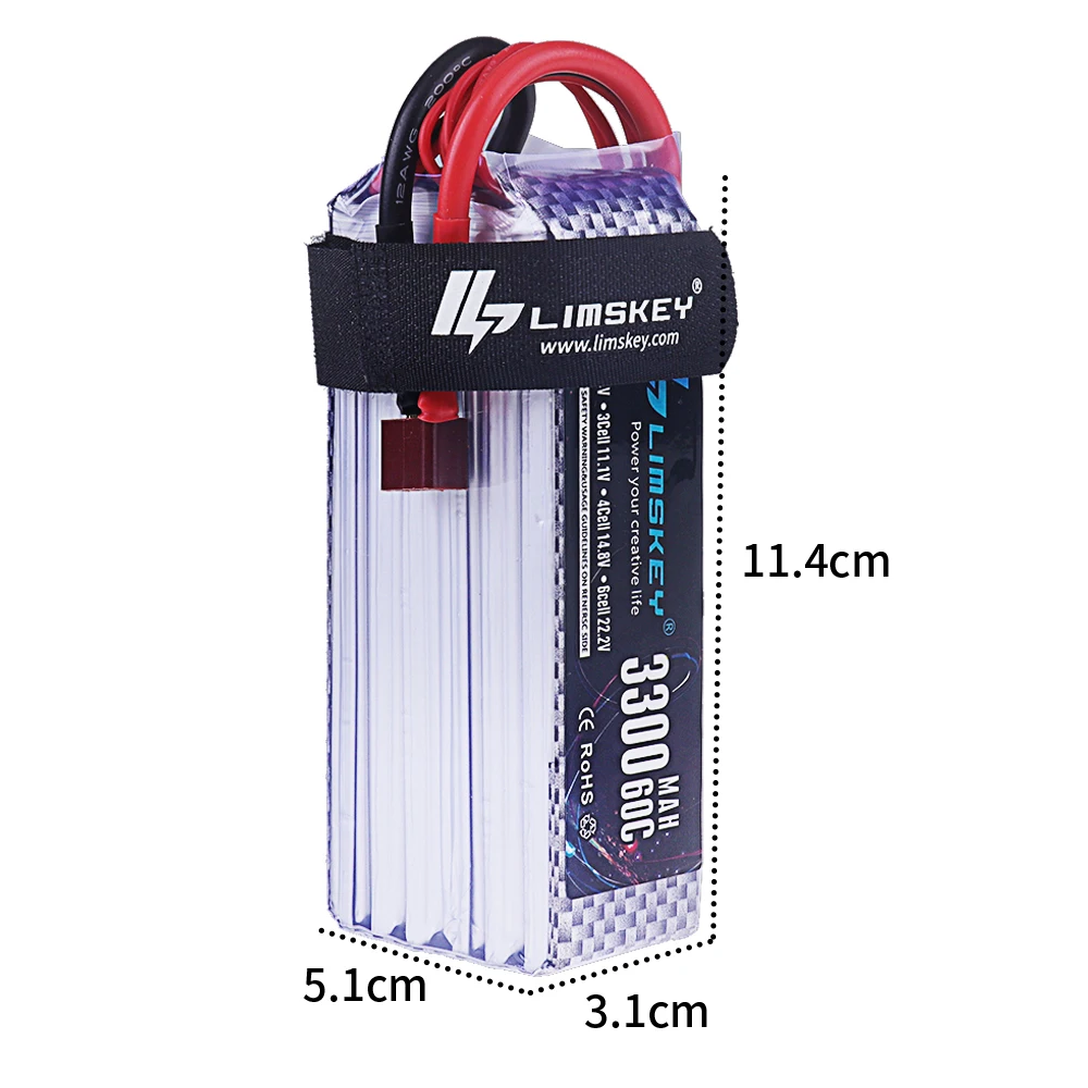 Détail du connecteur XT60 de la batterie LiPo 3S 11.1V 2200mAh 25C pour modélisme RC