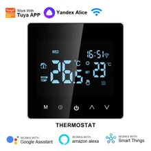 Termostato inteligente Wifi para calefacción de suelo, caldera eléctrica de agua/Gas, LCD, Control de temperatura táctil Digital, para Google Home y Alexa, Tuya