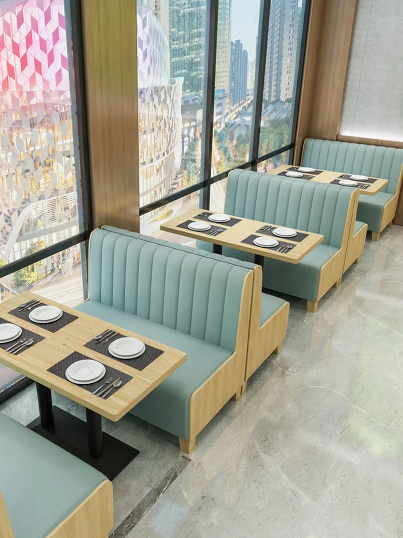 Card Seat Sofa Cafe Commercial Table and Chair Combination Wall Stool Commercial Furniture