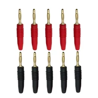 20Pcs 2mm Banana Plug Connector Banana Male Plugs Audio Speaker Wire Cable Connectors Red Black 6