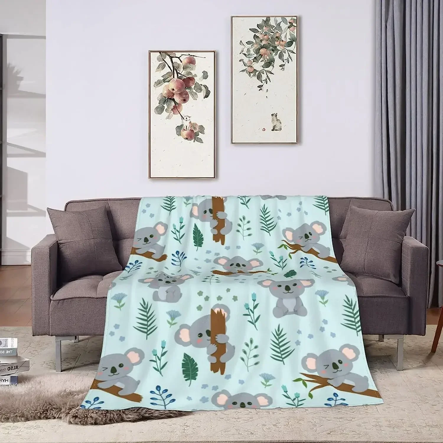 Koala Blanket Ultra Plush All Season Lightweight Cozy Flannel Throw Blanket for Bed Chair Car Sofa Couch Bedroom 50"x40" 3