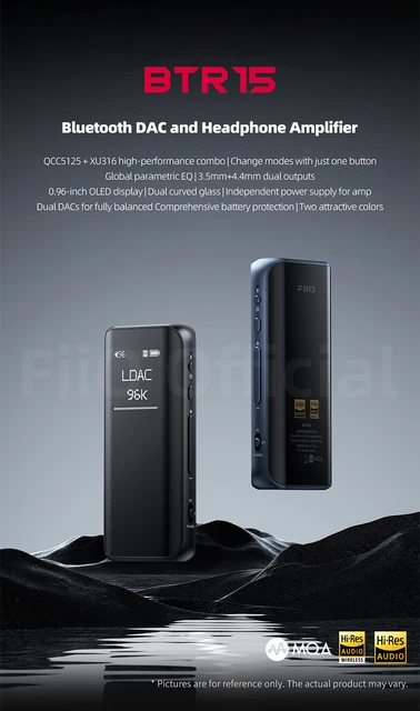 FiiO BTR15 Bluetooth DAC Headphone Amplifier ES9219MQ*2 XU316 MQA