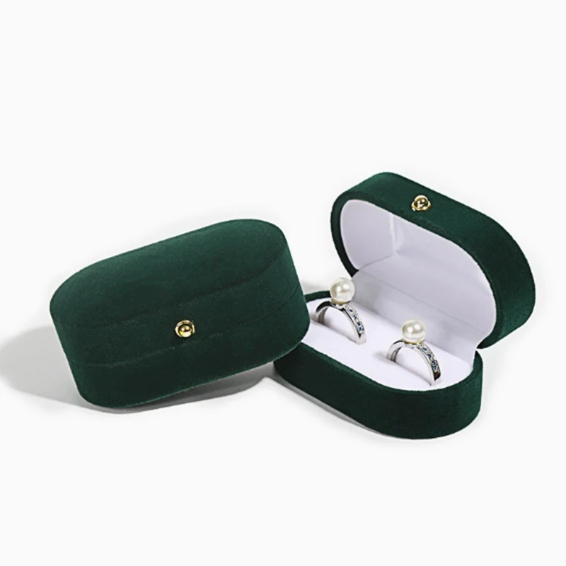 Felt Ring Box mini Portable Ear Stud Jewelry Box Wedding Ring Pair Box Jewelry Storage Box