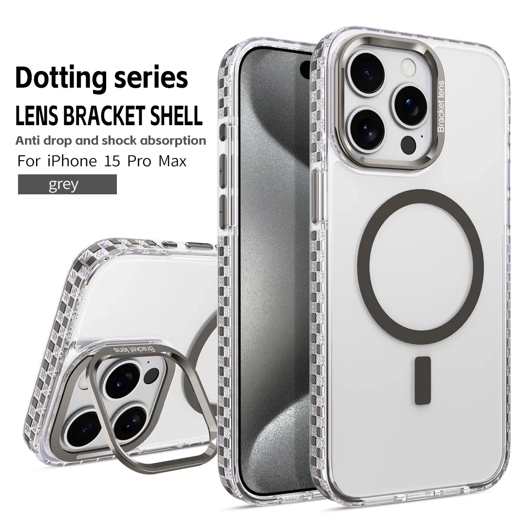 Coque de téléphone antichoc magnétique de luxe pour iPhone 15 16 13 14 16 Pro Max 11 16 Plus support invisible pour objectif Protection arrière_voghion.com
