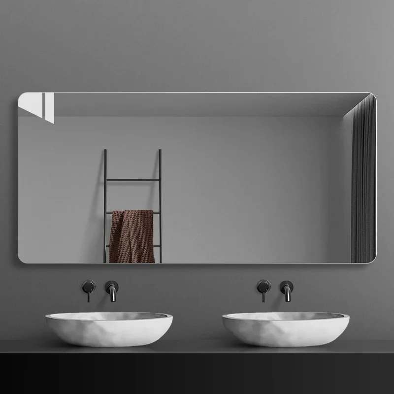 Modern Wall Mounted Mirror Rectangle Unbreakable Bluetooth Bathroom Mirror Clock Fogless Espelho Maquilhagem Com Led Furniture