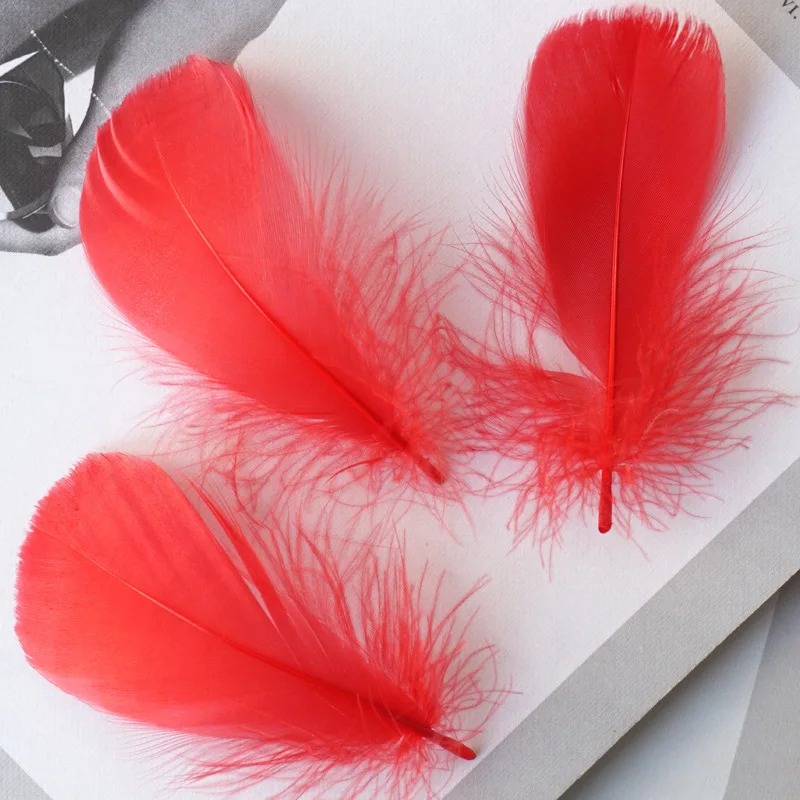 Natural Goose and Swan Feathers for Home Decor and Crafts - 100 Pieces