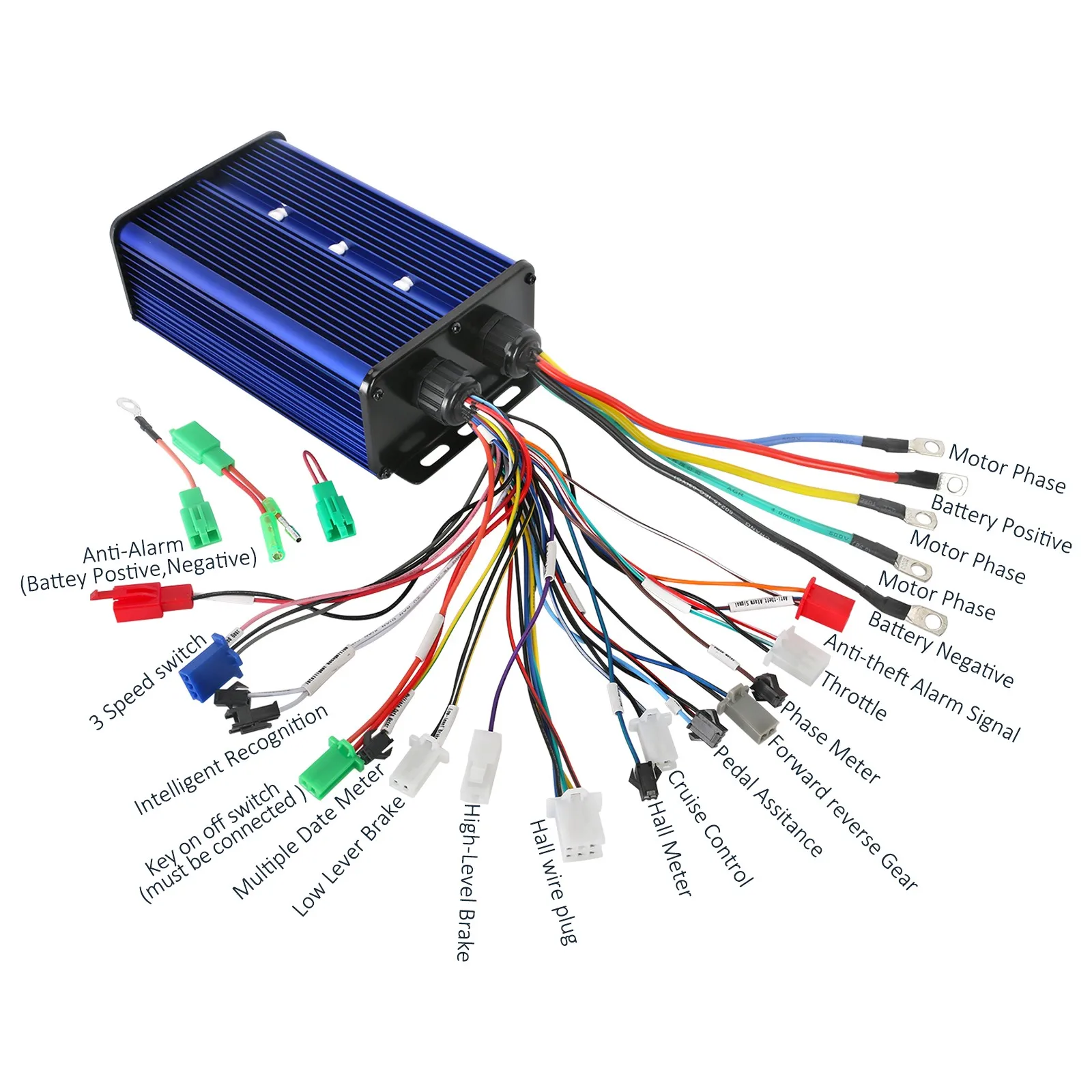 Tdpro 36V/48V/60V/72V 60a 350W-3000W Borstelloze Gelijkstroomregelaar E-Fiets Scooter