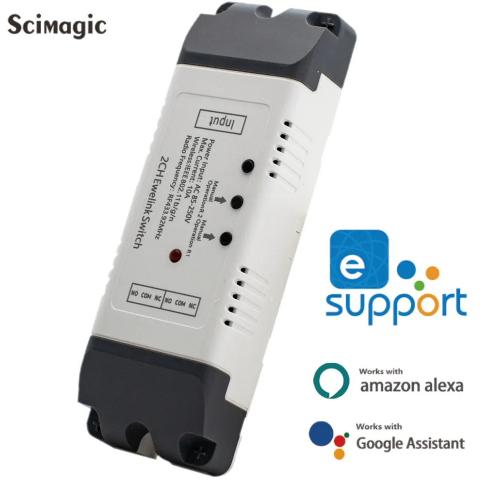 

eWelink 2CH WiFi Switch Smart RF Module Garage Door APP Remote Control Compatible With Alexa Echo Google Smart Home Newest