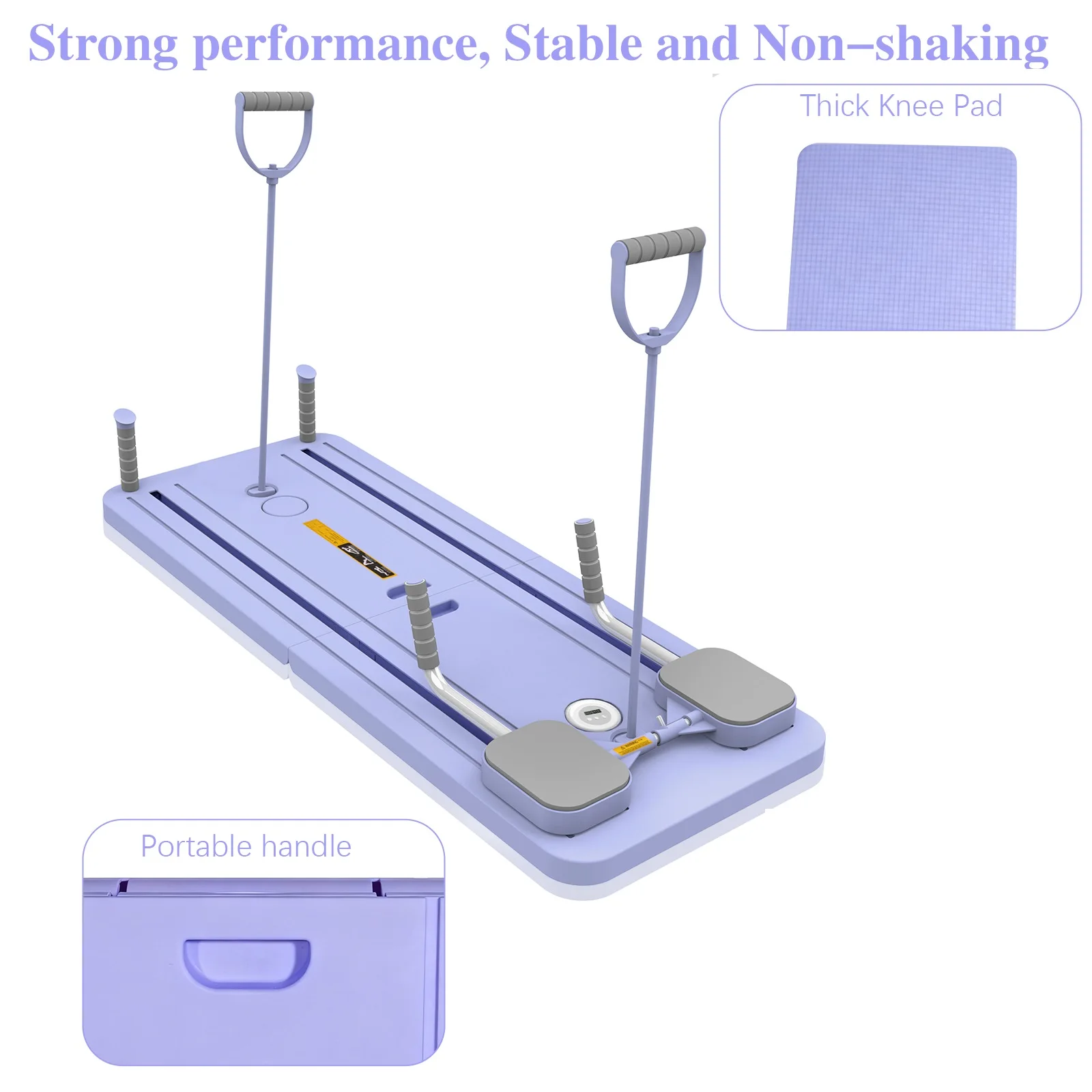 Pilates-Board Fitness-Liegestützboard Allround-Fitness-Board Muskeltrainingsgerät mit EVA-Ellbogenstützen und Schaumstoffgriffen – Detail 12