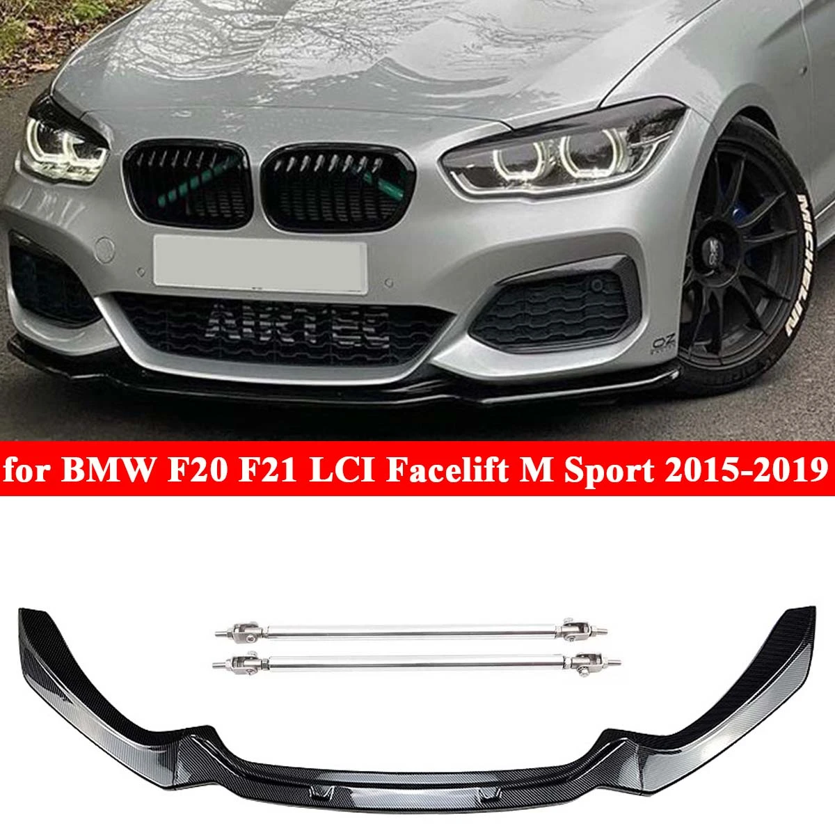 For Bmw 1 Series F F21 Lci Facelift M Sport 118i 1i Front Bumper Lip Spoiler Splitter Body Kit 15 19 Car Accessories Aliexpress