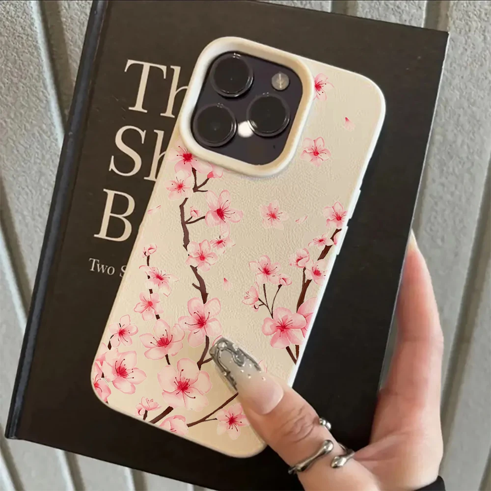 Pink Peach Blossom Protective Candy Color Phone Case Cover
