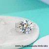 GRA 2-5ct Moissanite Wedding Ring D Color Luxury Three Row Square Diamond Ring Real 925 Sterling Silver Fine Jewelry for Women 1