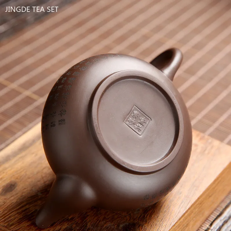 Antique Purple Clay Tea Set A Pot of Four Cups Suit Handmade Teaware Chinese Raw Ore Zisha Tea Set Home Tea Pot and Cup Set