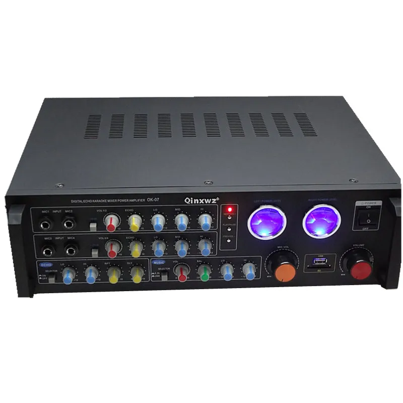

OK-07 5.1 Channel 1200W HIFI USB SD Play Digital Echo Mixer KTV Karaoke Meeting Home Theater Audio Amplifier