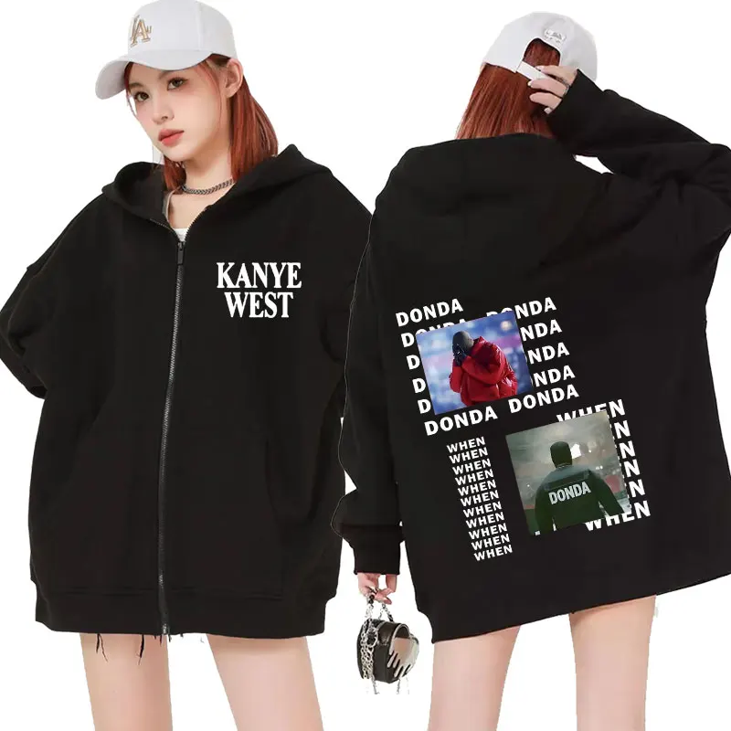 

Толстовка на молнии Kanye West Yeezus, толстовка с капюшоном The Life of Paul Donda альбом, мужские пальто в стиле хип-хоп на молнии с капюшоном, уличная одежда унисекс
