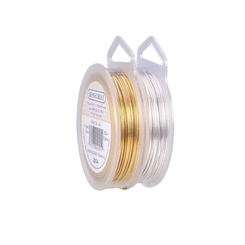 2 Rolls 20-Gauge Tarnish Resistant Silver/Gold Coil Wire 66-Feet/22-Yard in Total