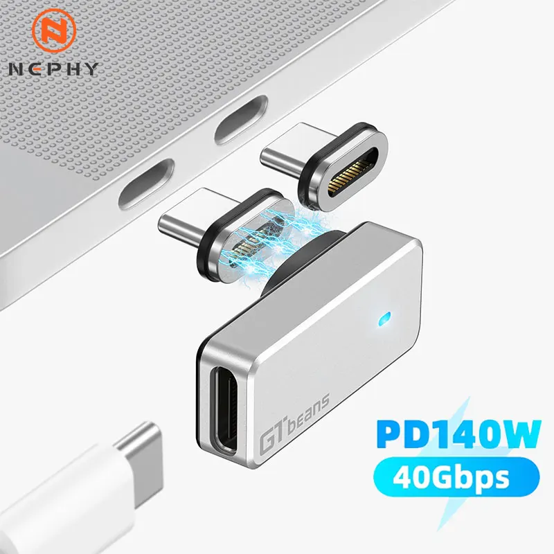 마그네틱 USB C 어댑터 C타입 고속 충전 자석 데이터 변환기, 맥북 프로용 더 많은 C타입 장치, 140W 24 핀, 40Gbp/s 데이터