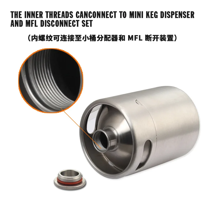 ITOP 304 Stainless Steel Beer Kegs Coffee Root Beer Dispenser Brewery Filling Bar Homebrew Party 2/3.6/5L Optional CO2 Tap