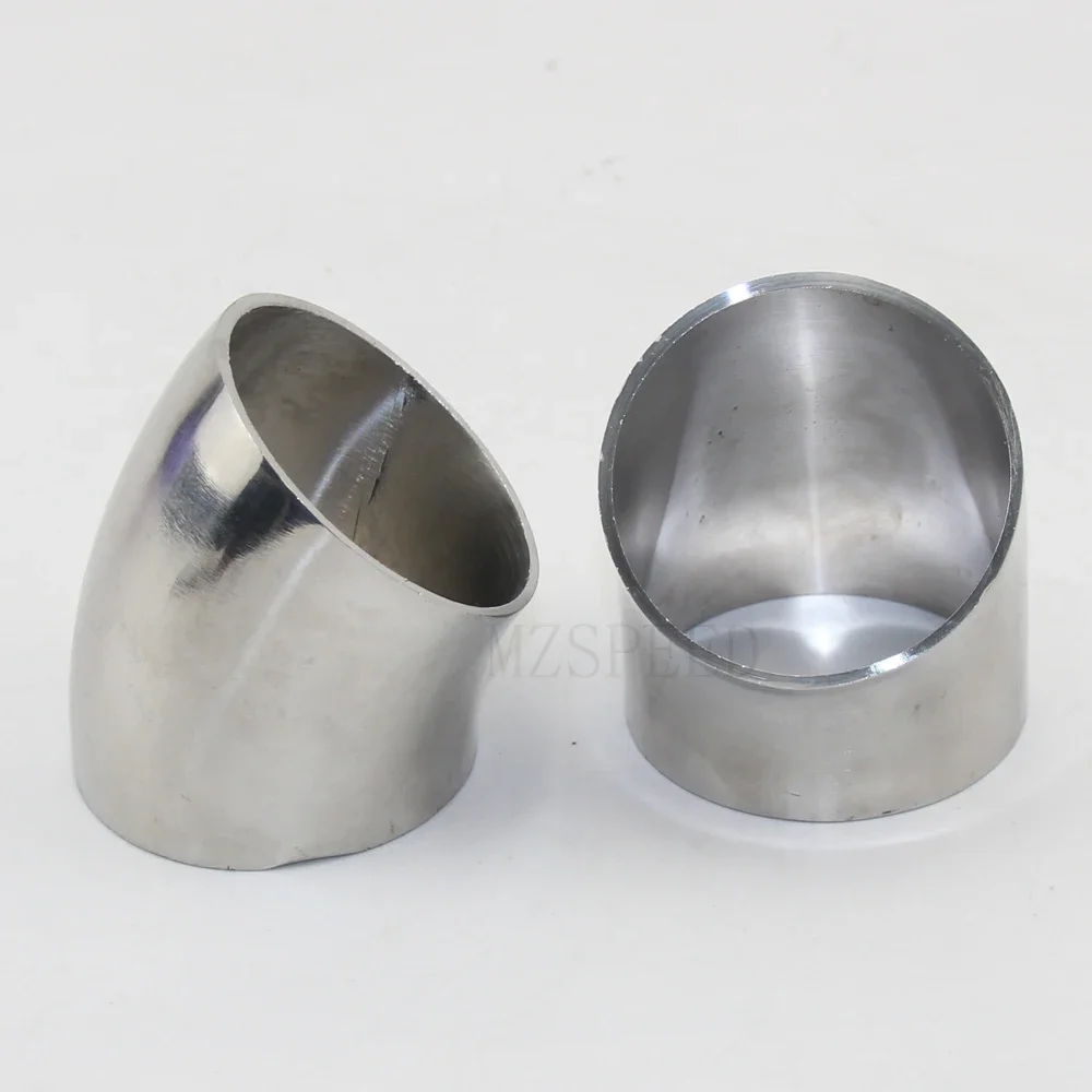 Steel Pipe Sanitary Butt Weld Elbow 51 mm 57 mm 63 76 OD 304 stainless steel 45 degree polished