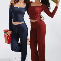 Ensemble de yoga deux pièces pour femmes, ensemble de vêtements de sport à manches longues, ensemble de yoga décontracté pour la maison, vêtements de sport, tenue de sport pour la course à pied, tenue de sport pour femmes 4