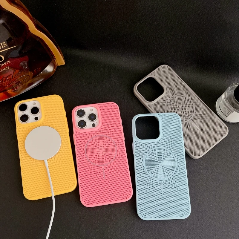 Premium Breathable Cooling Mesh Shockproof Case with MagSafe Wireless Charging Compatibility