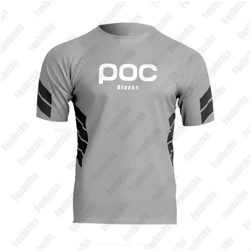 Downhill Jerseys Blacks poc Mx Short Sleeve T-shirt Motocross Cycling Jersey Downhill Mountain Bike MTB Shirts Offroad DH Motorcycle Wear