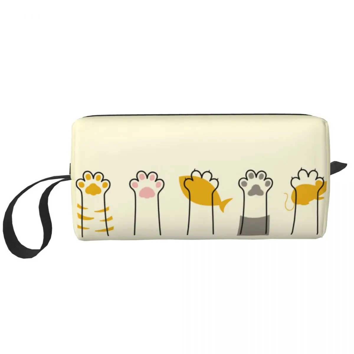 

Большая сумка для макияжа с милым котенком и кошачьей лапой, водонепроницаемая сумка, дорожные косметички, Портативная сумка для туалетных принадлежностей унисекс