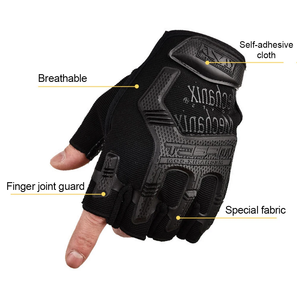 Wearable Anti-slip Gloves Men's Special Forces Seal Tactical Gloves Cool Motorcycle Super Mechanic Long/Half Fingers 4