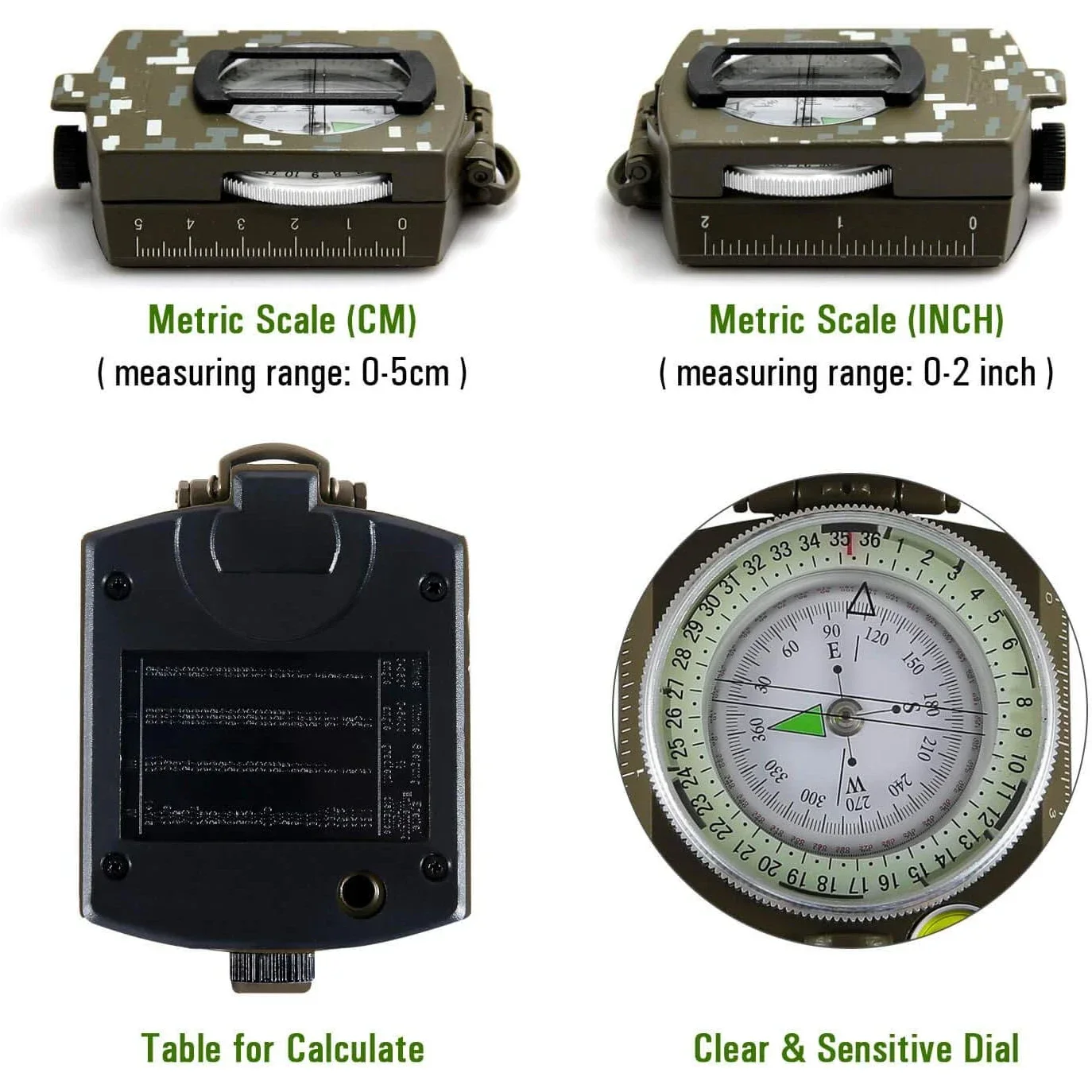 Survival Compass Waterproof Compass Navigation Compass Portable Compass For Hiking Professional Tactical Survival Compass With Lanyard Waterproof Impact Resistant Lensatic Sighting