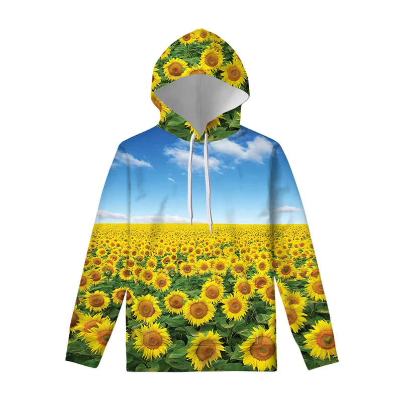 thumbnail image 1 of Sudadera con capucha con estampado floral en 3D de girasol para hombre y niño, moda Harajuku, estampado de flores y plantas, sudadera con capucha para primavera y otoño, 1 of 5