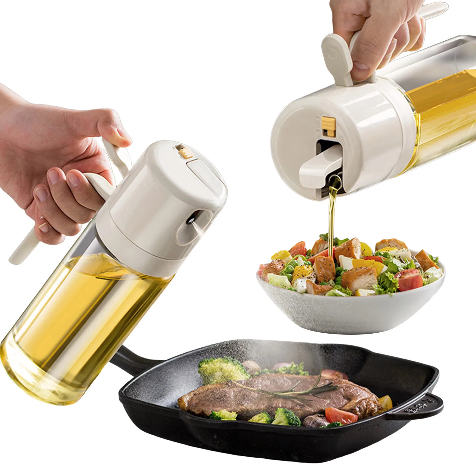 

Стеклянный пульверизатор для масла 2-в-1, пульверизатор для уксуса, пульверизатор для дома, ресторанов, отелей