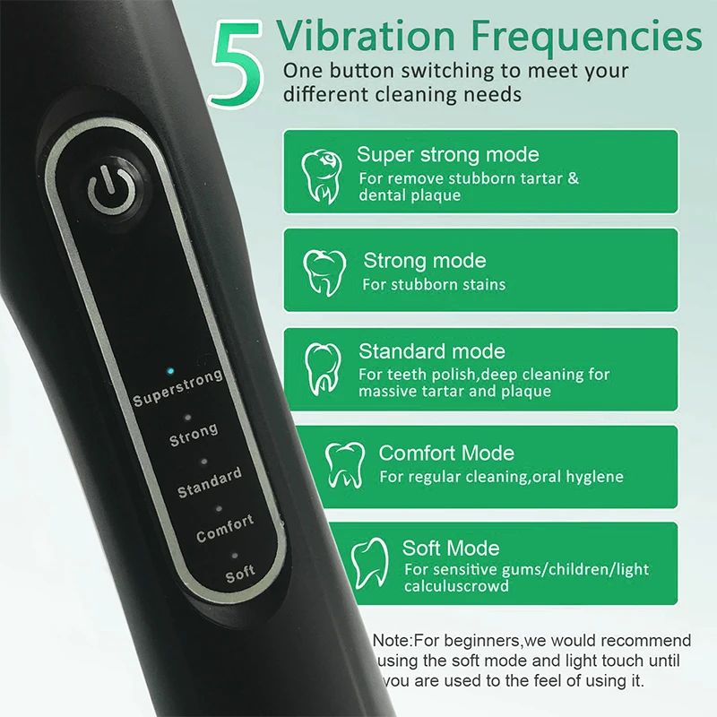 Dental Scaler Ultrasonic Tooth Cleaner Stone Removal Electric Sonic Plaque Remover for Teeth Stain Tartar Calculus whitening 3