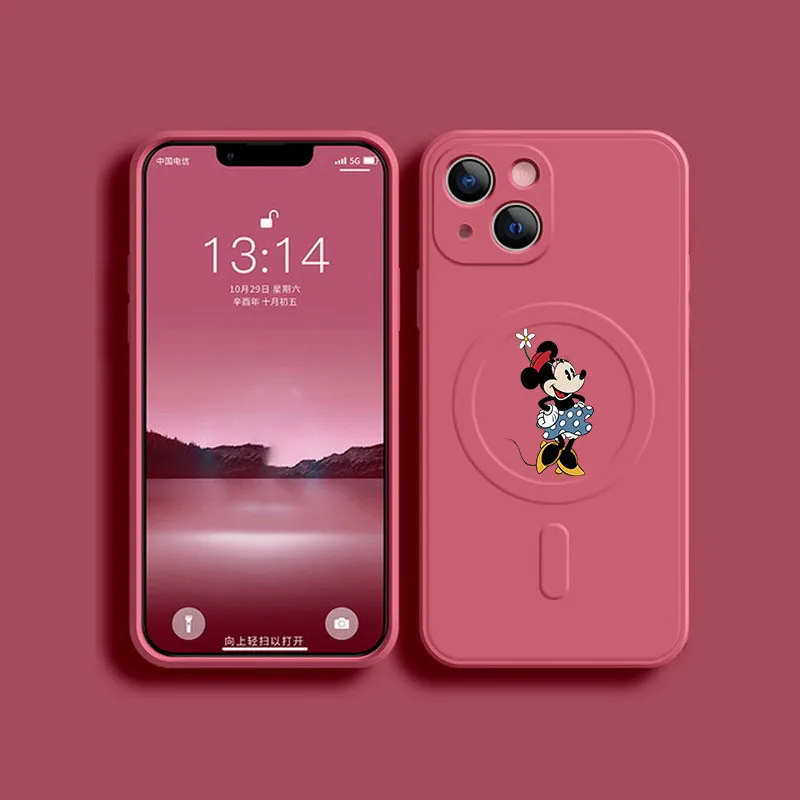 thumbnail image 1 of Disney Mickey Minnie Case For iPhone 15 14 13 12 11 Pro Max Mini X XR Plus Phone Magnetic Wireless Charging For Magsafe Cover, 1 of 4