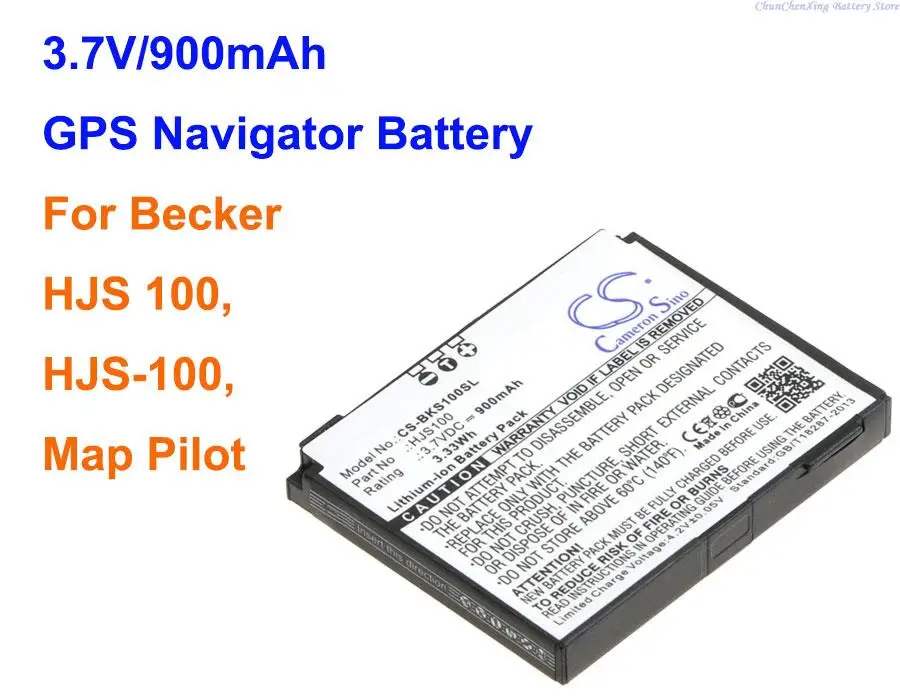 900Mah Gps, Batteria Navigatore 338937010208, Hjs100 Per Becker Hjs 100, Hjs-100, Map Pilot