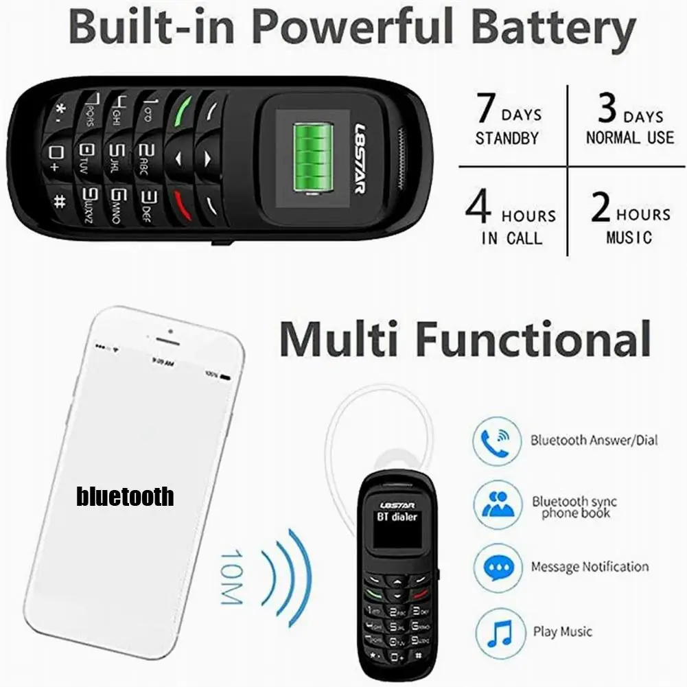 L8Star BM70 Mini Mobiele Telefoon Bluetooth-Compatibele Universele Draadloze Hoofdtelefoon Mobiele Telefoon Dialer Super Kleine BM70 Gsm Telefoons