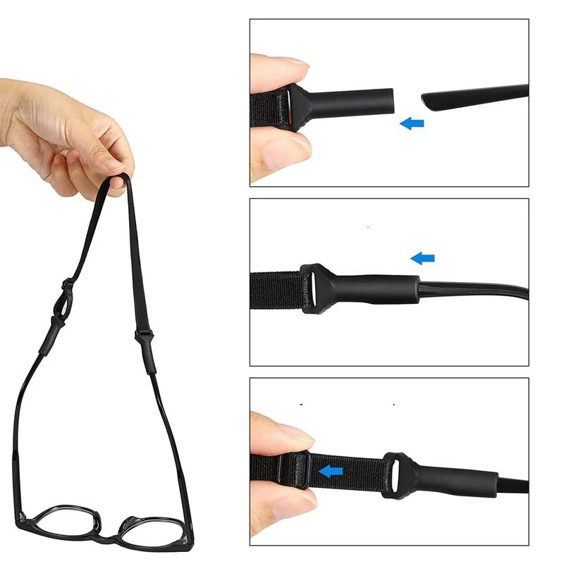 Sports Glasses Anti-slip Rope Adjustable Glasses Rope Fixing Strap Sunglasses Chain For Adults And Children