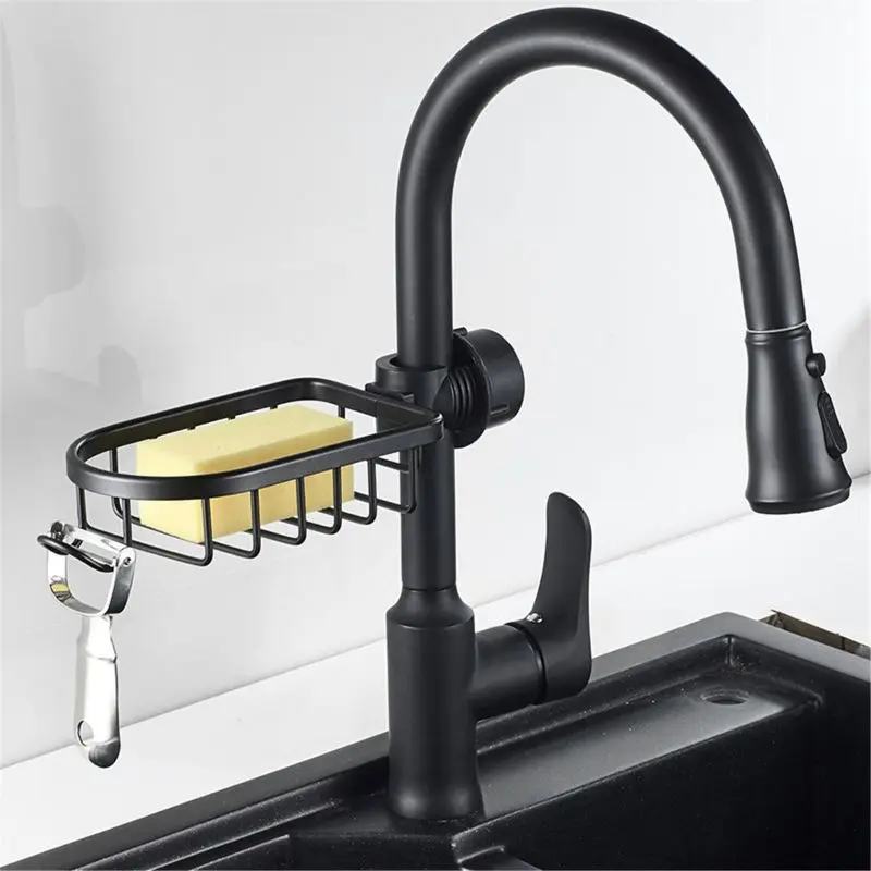 

Kitchen Drain Rack Faucet Mounted Rag Shelf Sink Storage Rack Detachable