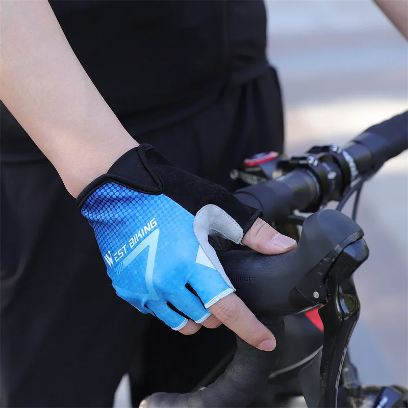 WEST BIKING Bicycle Half Finger Gloves MTB Road Bike Anti-slip Gym Trainning Gloves Men Women Sports Mittens Cycling Accessories 3