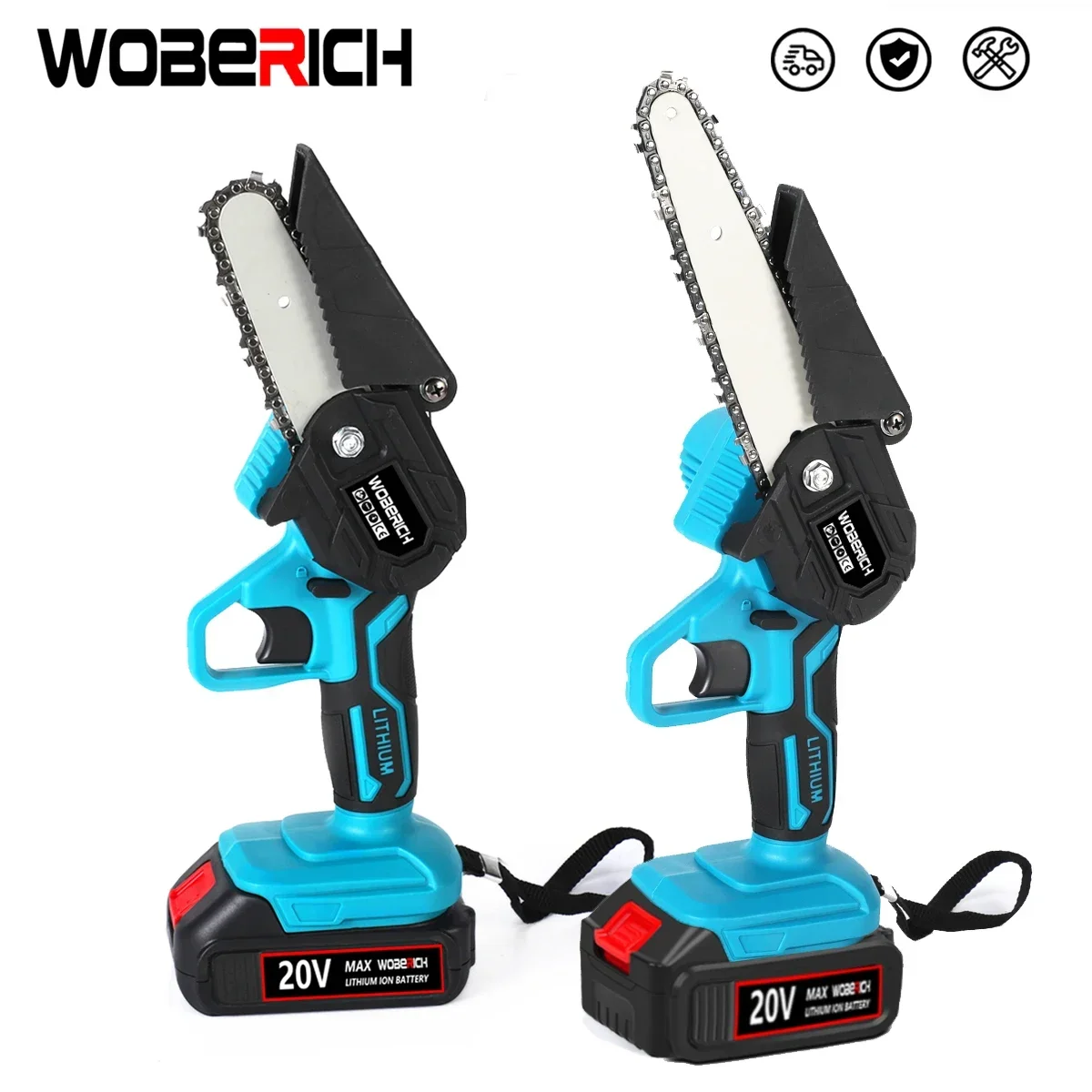 6 inch electric mini chain saws pruning chainsaw cordless garden tree logging trimming saw wood cutting for makita by woberich 4inch/6inch Electric Mini Chain Saws Pruning ChainSaw Cordless Garden Tree Logging Trimming Saw Wood Cutting  For Makita 18V