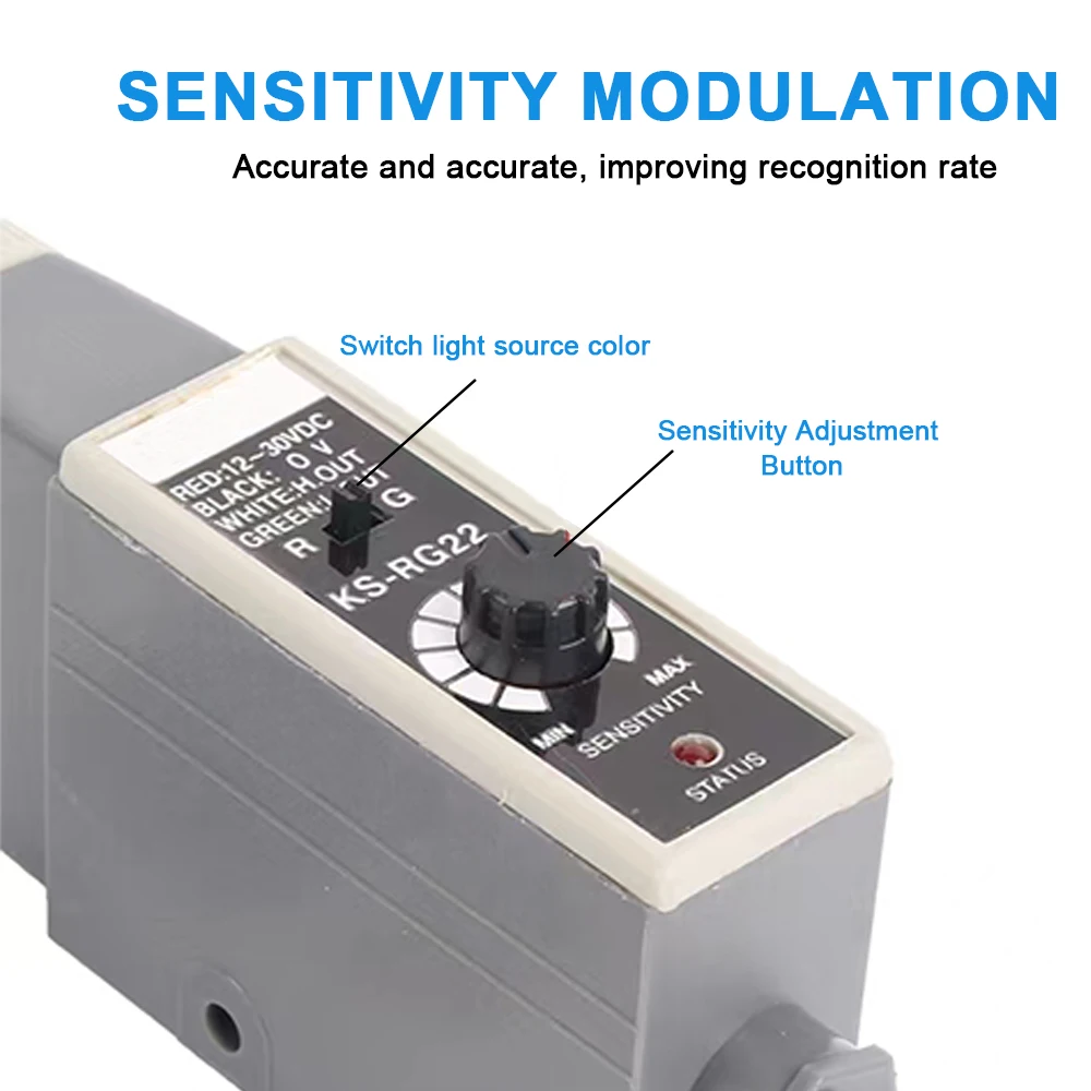 Advanced Color Code Sensor and Mark Detection Photoelectric Switch, 10-30V Range