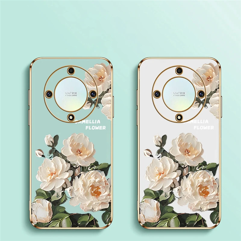 Elegant Floral Shockproof Plating Phone Case for Honor & Huawei Devices