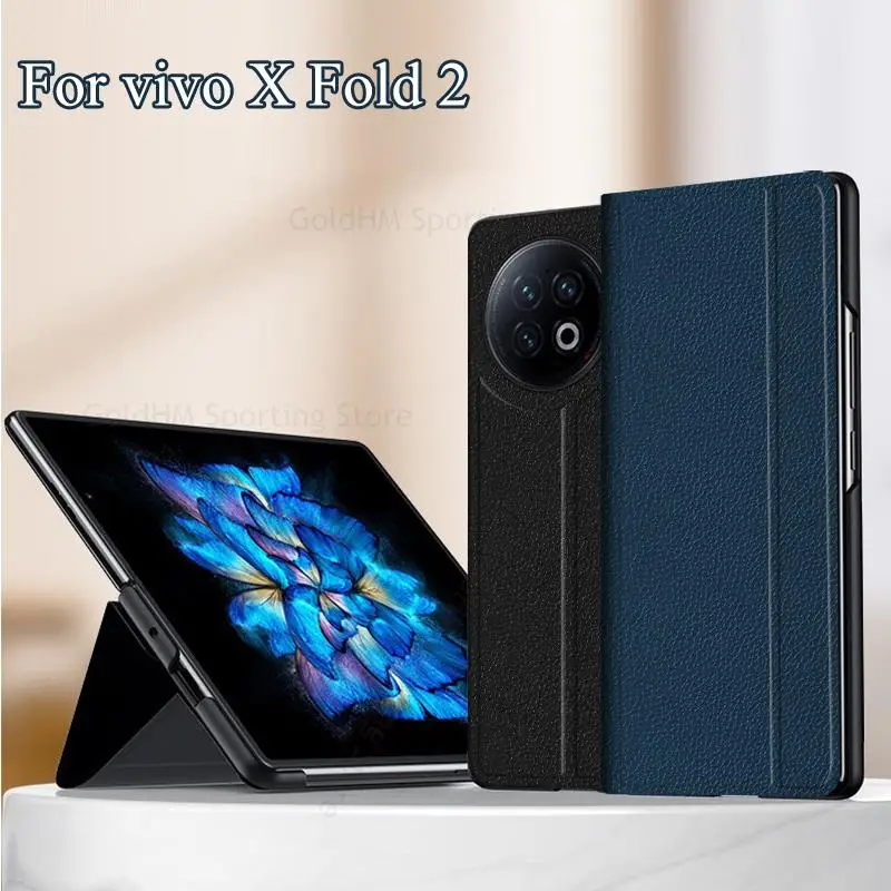 Magnetic Flip Leather Kickstand Case For vivo X Fold 2 5G Book Stand Shockproof Cover For Vivo X Fold2 V2266A Fold Bracket Cover