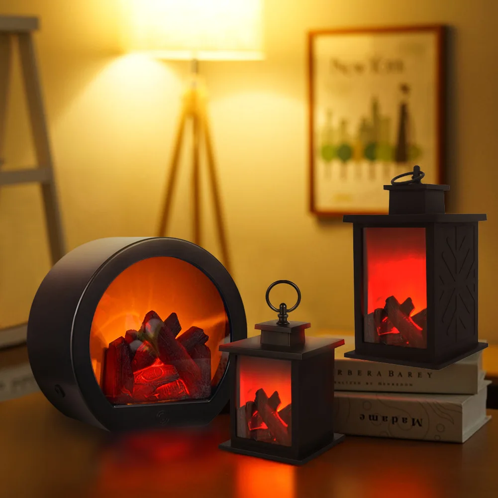 

LED Simulation Fireplace Creative Small Ornaments for Home Soft Decoration Crafts Candlestick Simulation Charcoal Flame Wind