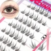 GROINNEYA Self Adhesive DIY Lash Extension Kit Lash Clusters No Glue Needed DIY Lash Extension Pre Glued Cluster Lashes 1