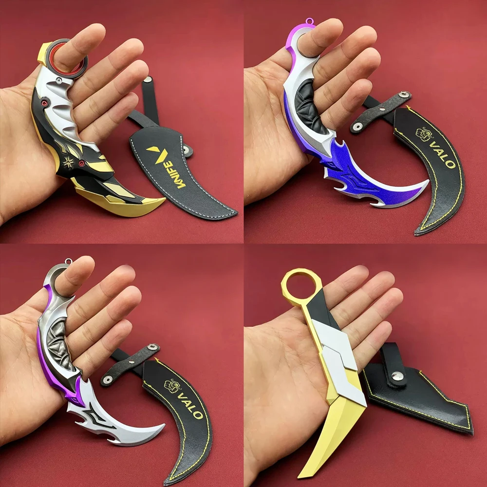 Valorant Karambit Prime Reaver Metal Weapon Uncut 16cm Game Balisong Peripherals Tactical Militery Samurai Toys Knife for Kids 2