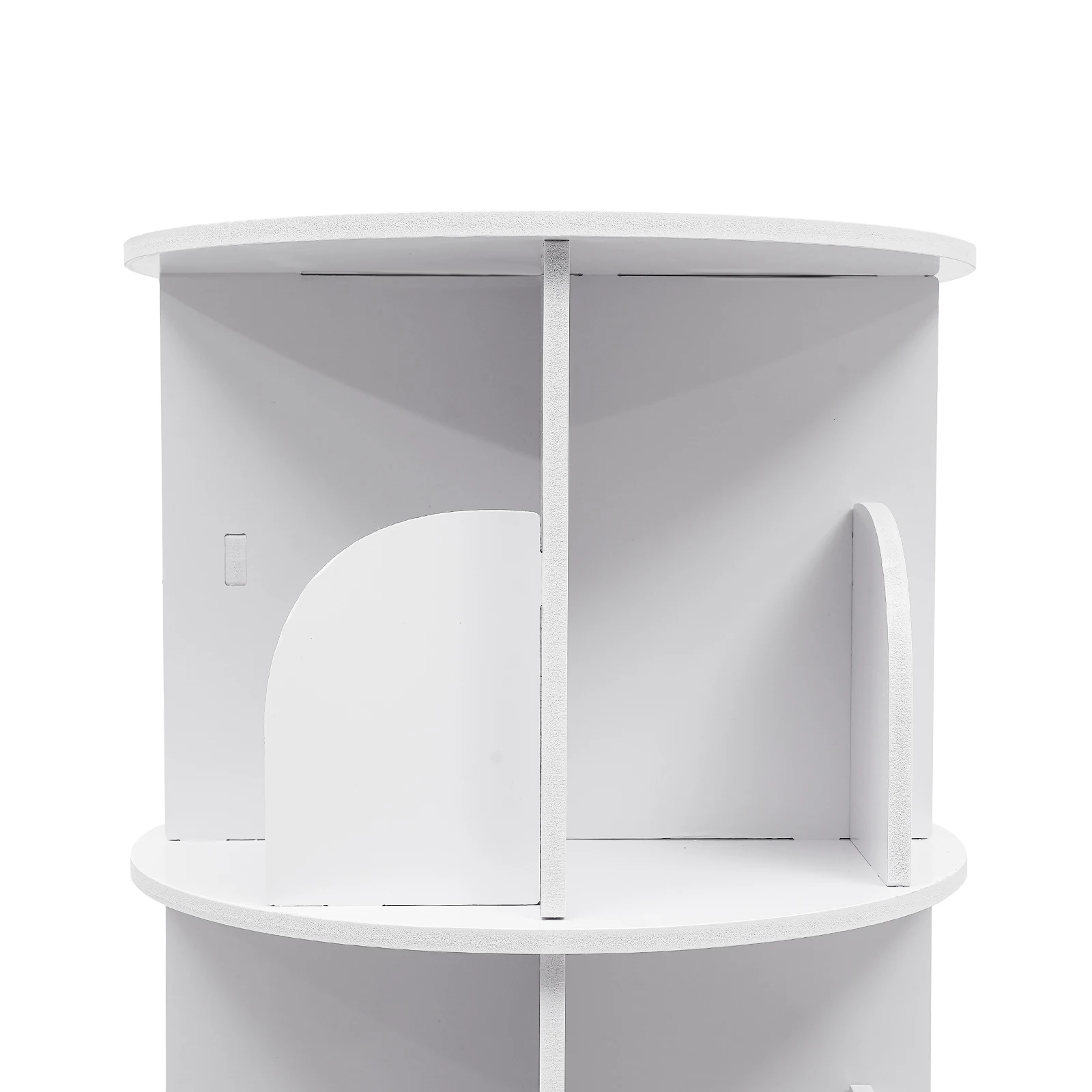 2/4-Tier Wooden Rotatable Bookshelf - 360°Display Floor Standing Storage Rack, White Multifunctional Bookshelf Organizer 6